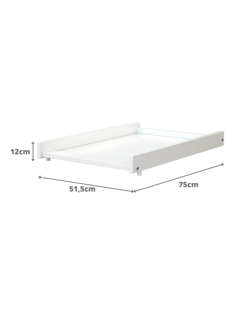 WEBABY - Plan à langer amovible MONA pour lit bébé en bois 60 x 120 cm Blanc - Kiabi