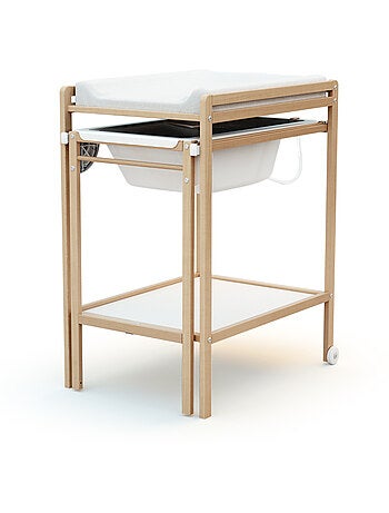 WEBABY - Table à Langer avec Baignoire en bois LILO