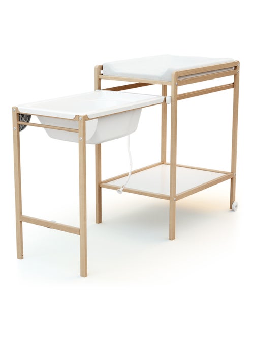 WEBABY - Table à Langer avec Baignoire en bois LILO - Kiabi
