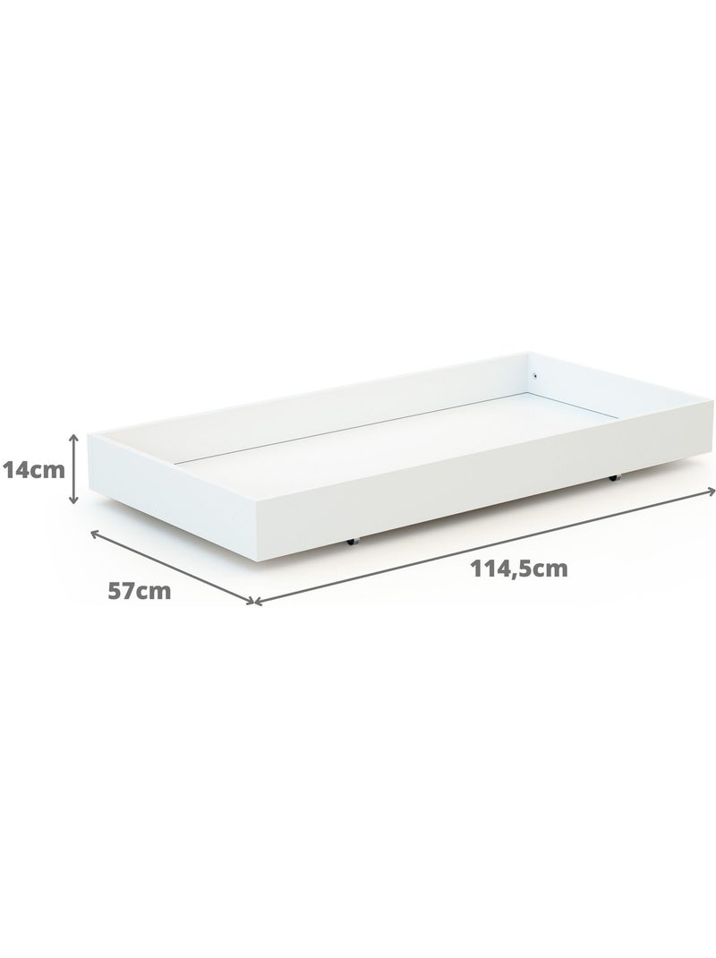 Webaby -tiroir de lit bébé en bois rolo 60 x 120 Blanc - Kiabi