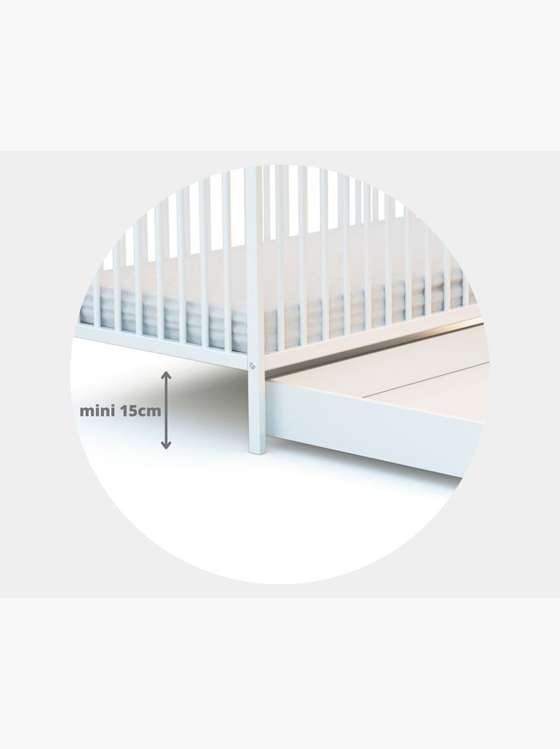Webaby -tiroir de lit bébé en bois rolo 60 x 120 Blanc - Kiabi