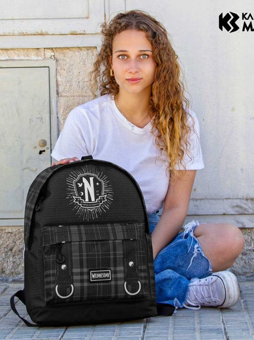 Wednesday Mercredi Chains Sac à dos HS PLUS, Noir - Kiabi