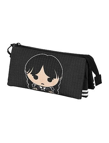 Wednesday Mercredi Cute Trousse Triple, Gris