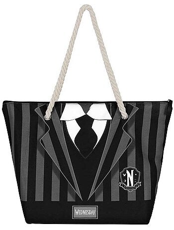 Wednesday Mercredi Uniform Sac de Plage Soleil, Noir