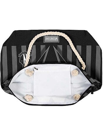 Wednesday Mercredi Uniform Sac de Plage Soleil, Noir