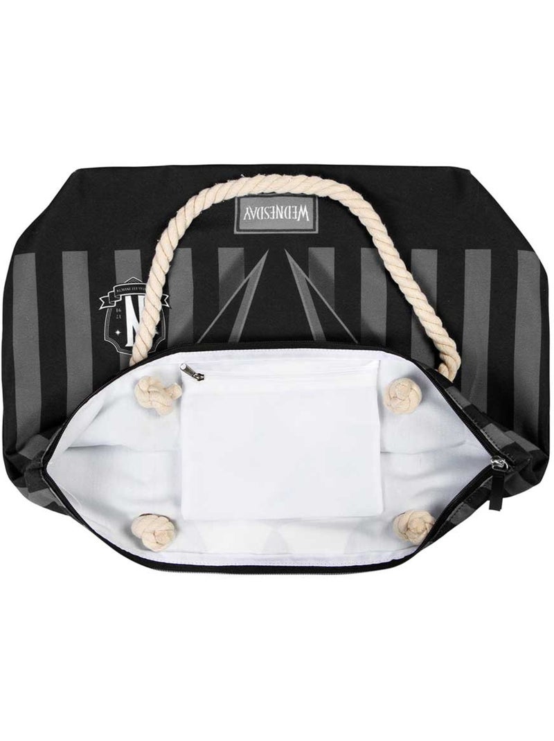 Wednesday Mercredi Uniform Sac de Plage Soleil, Noir Noir - Kiabi