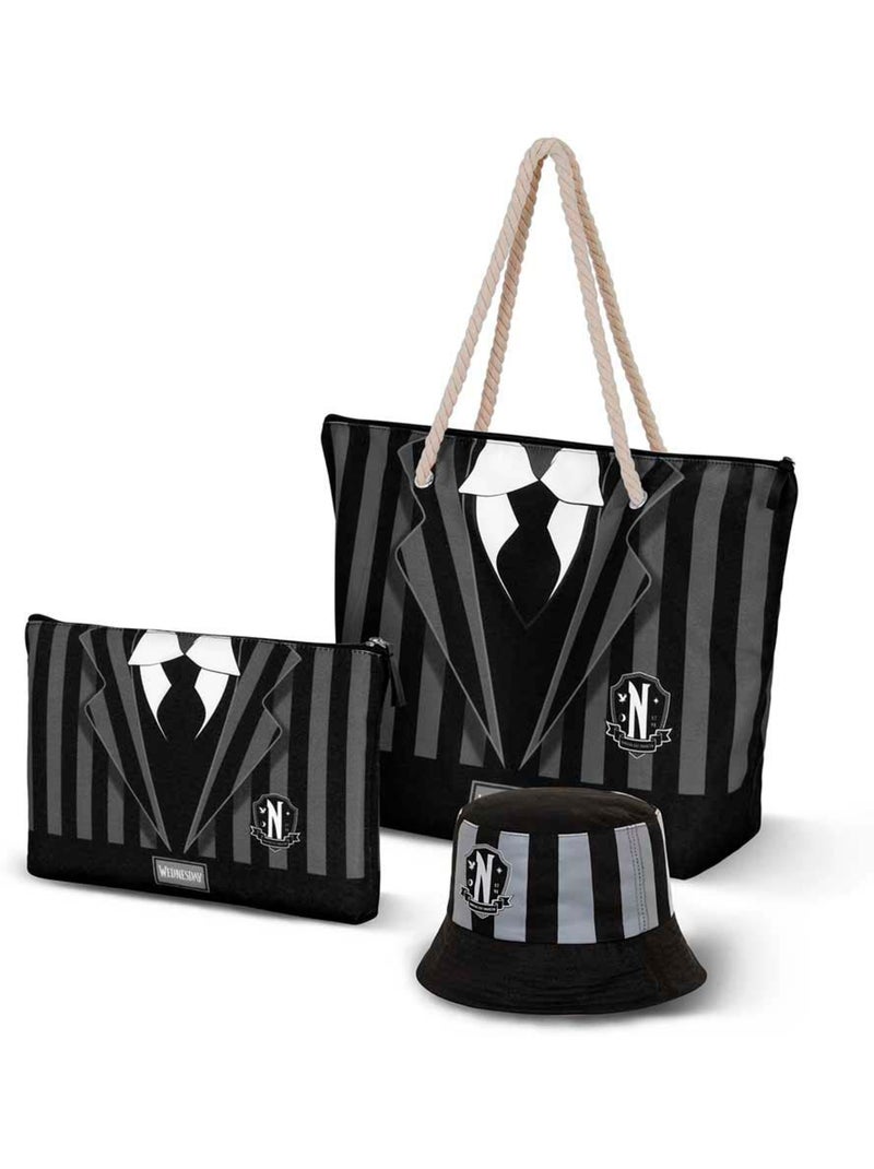 Wednesday Mercredi Uniform Sac de Plage Soleil, Noir Noir - Kiabi