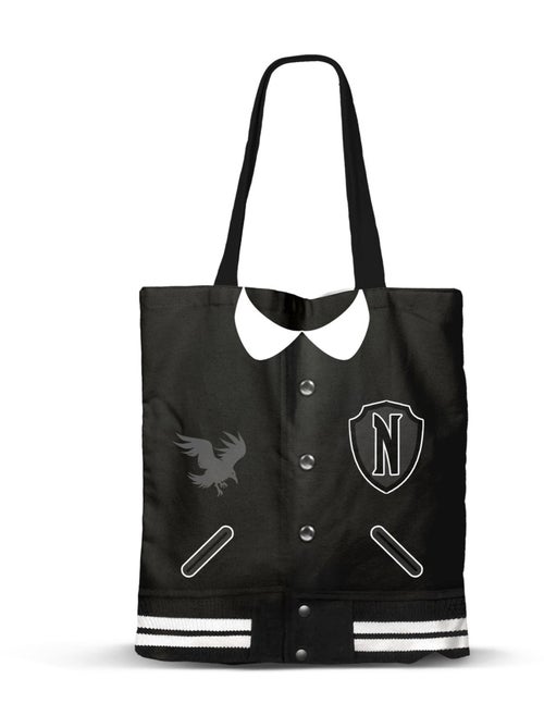 Wednesday Mercredi Varsity Sac de Courses Shopping Bag, Noir - Kiabi