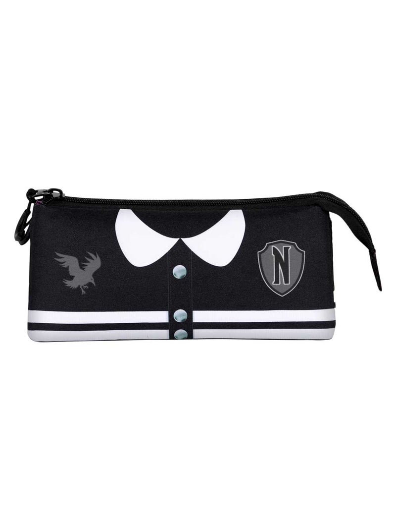 Wednesday Mercredi Varsity Trousse Triple FAN 2.0, Noir Noir - Kiabi