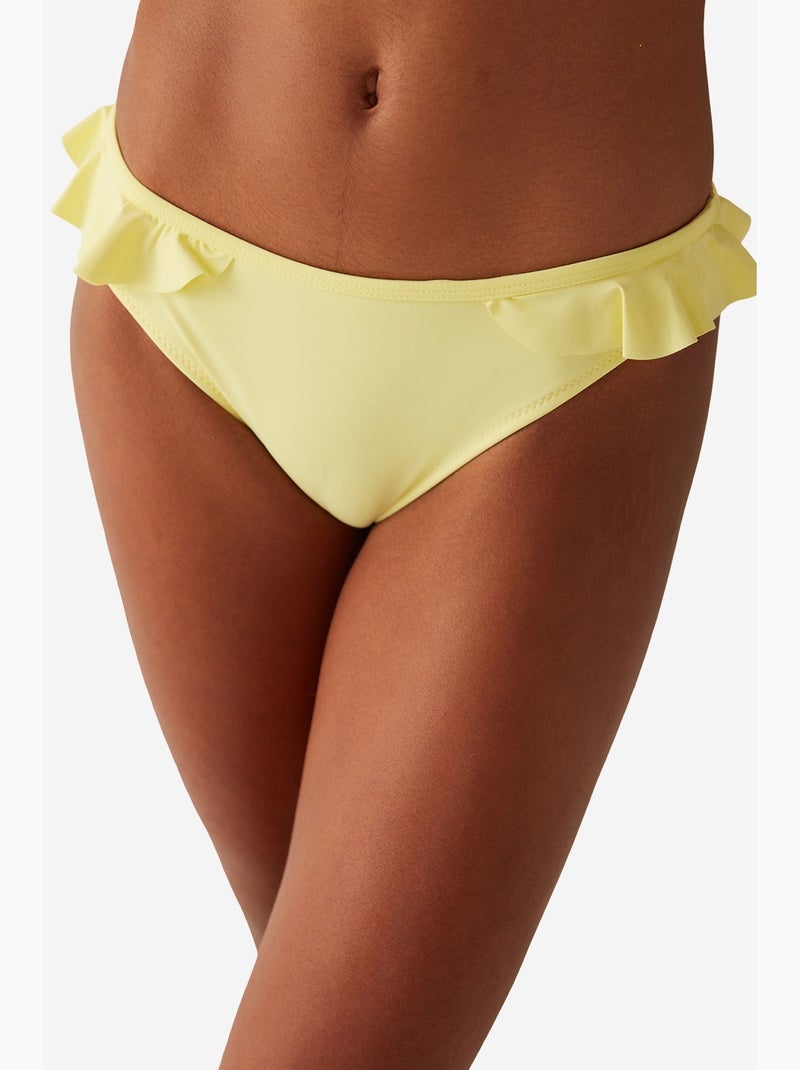 Wendy bas de bikini à volant sur le côté penti Jaune citron - Kiabi