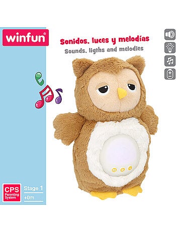 Winfun hibou en peluche avec lumières et sons apaisants