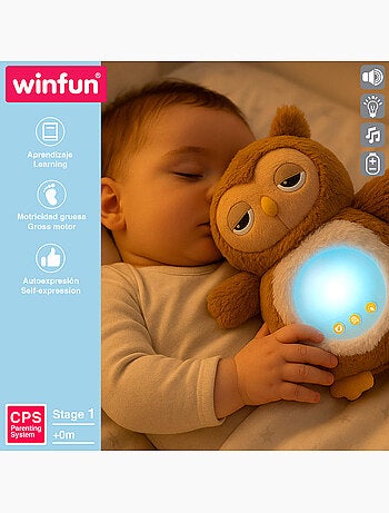 Winfun hibou en peluche avec lumières et sons apaisants