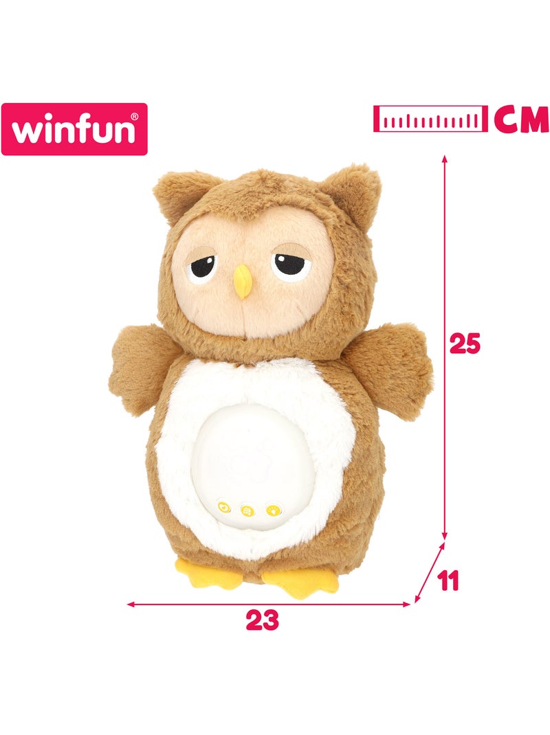 Winfun hibou en peluche avec lumières et sons apaisants Marron - Kiabi