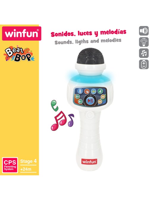 Winfun microphone karaoké sans fil avec lumière, mélodies et effets - Kiabi