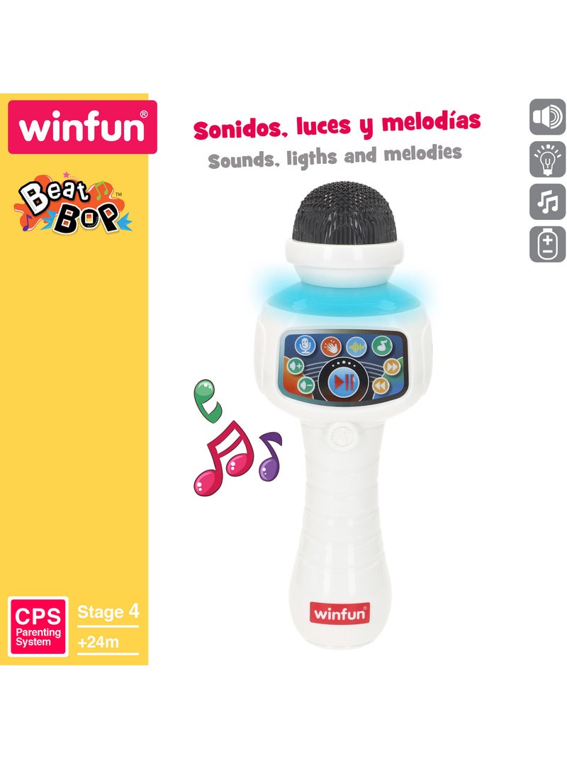 Winfun microphone karaoké sans fil avec lumière, mélodies et effets N/A - Kiabi