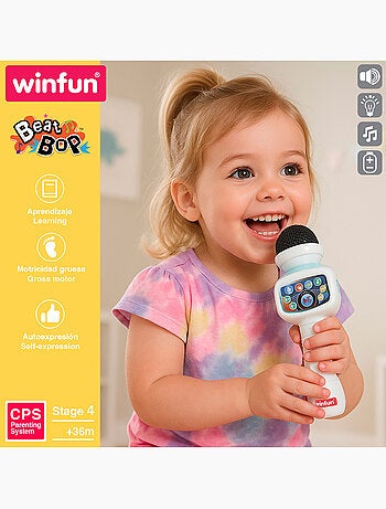 Winfun microphone sans fil pour enfants avec support réglable