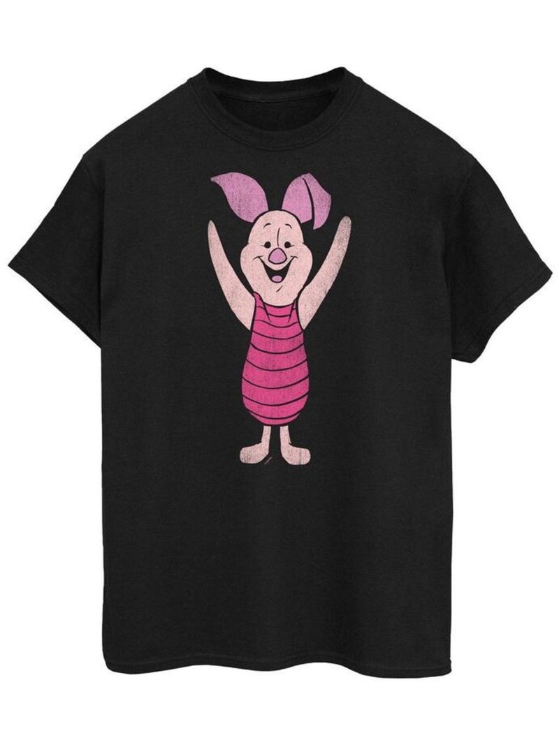 Winnie l'ourson - T-shirt motif Porcinet (Porcinet) Noir - Kiabi