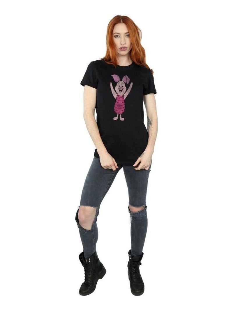 Winnie l'ourson - T-shirt motif Porcinet (Porcinet) Noir - Kiabi