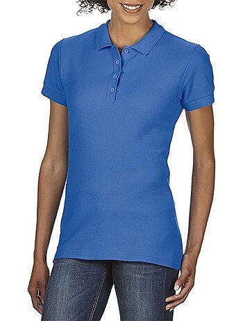 Womens/ladies polo à manches courtes en double piqué - gildan softstyle