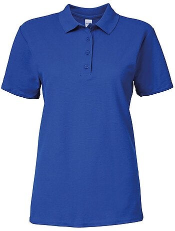 Womens/ladies polo à manches courtes en double piqué - gildan softstyle