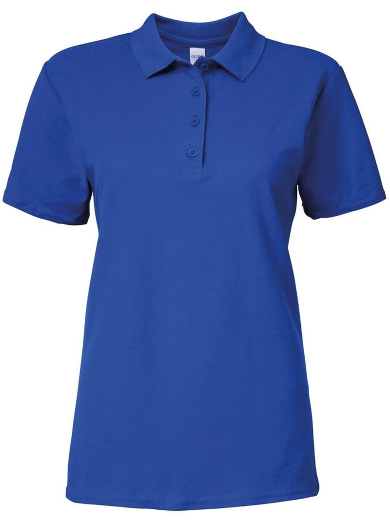 Womens/ladies polo à manches courtes en double piqué - gildan softstyle Bleu roi - Kiabi