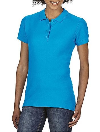 Womens/ladies polo à manches courtes en double piqué - gildan softstyle