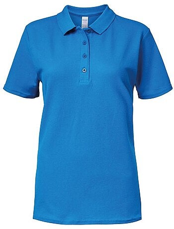 Womens/ladies polo à manches courtes en double piqué - gildan softstyle