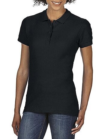 Womens/ladies polo à manches courtes en double piqué - gildan softstyle