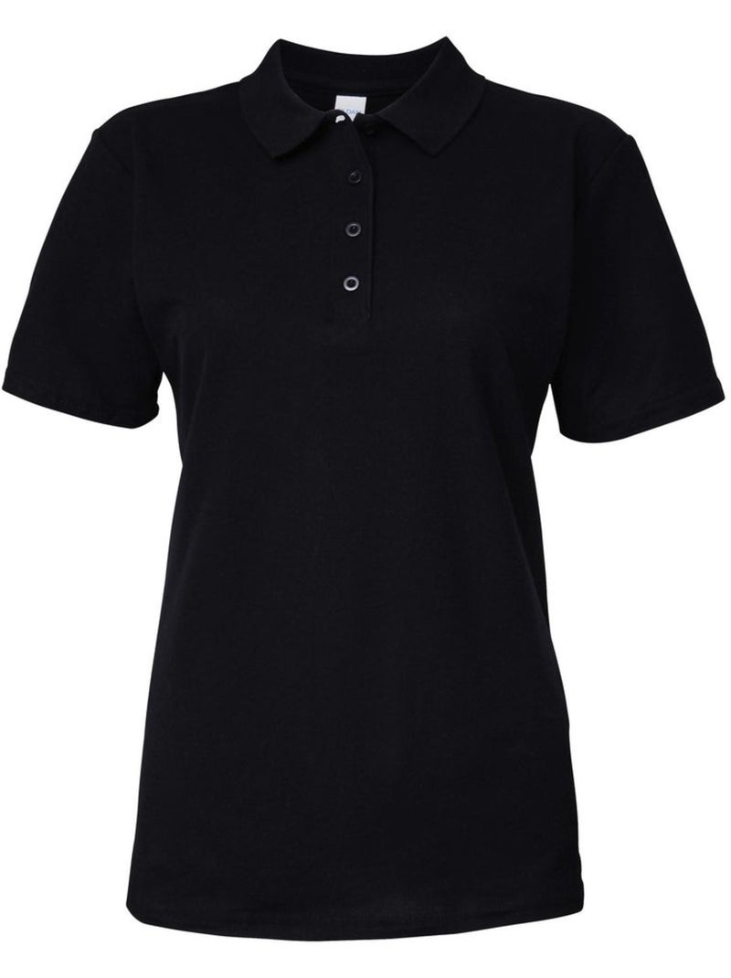 Womens/ladies polo à manches courtes en double piqué - gildan softstyle Noir - Kiabi
