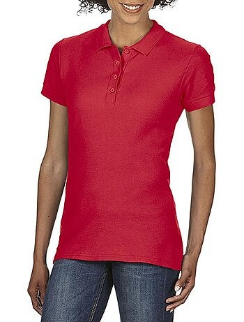 Womens/ladies polo à manches courtes en double piqué - gildan softstyle