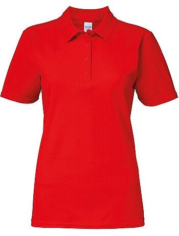 Womens/ladies polo à manches courtes en double piqué - gildan softstyle