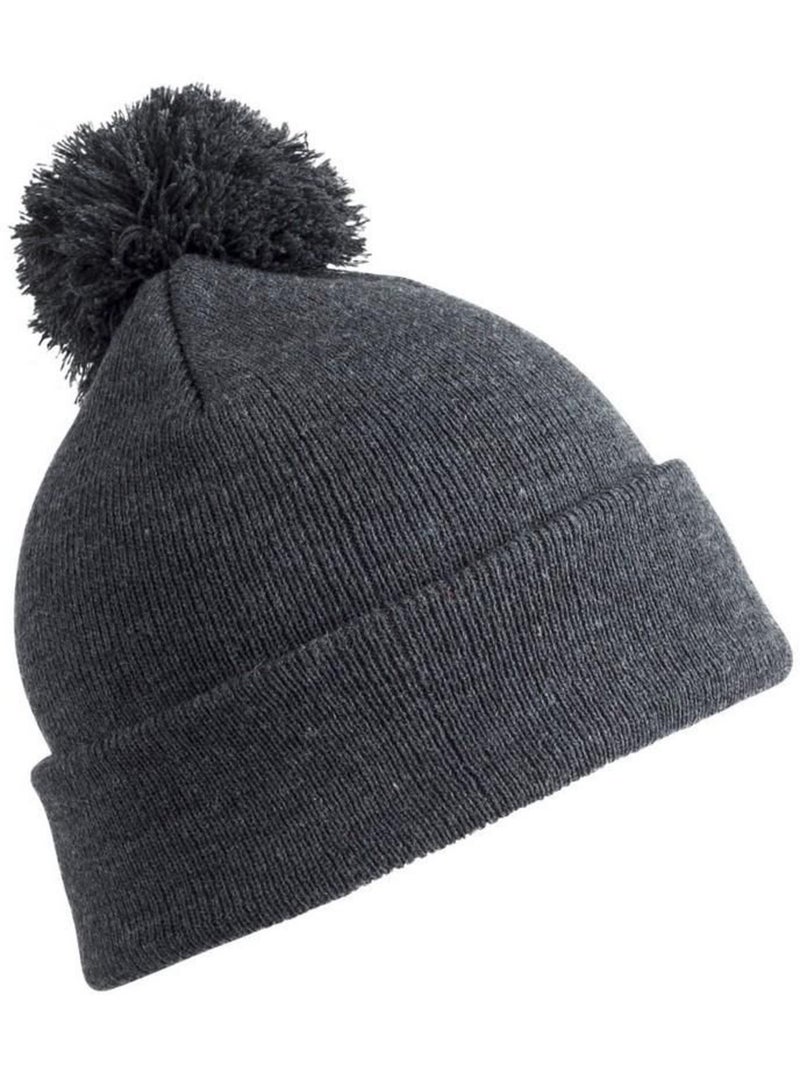 Womens/ladies winter essentials pom pom beanie (bonnet à pompon) - result Gris - Kiabi