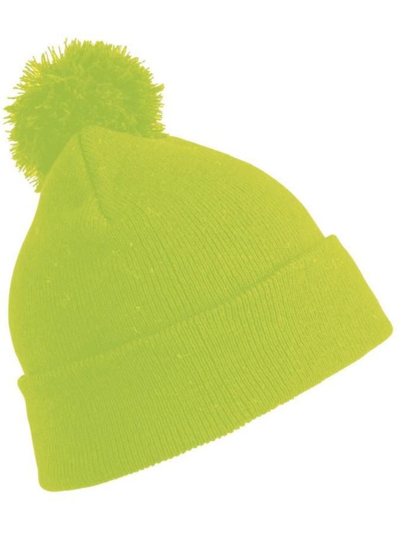 Womens/ladies winter essentials pom pom beanie (bonnet à pompon) - result Jaune fluo - Kiabi
