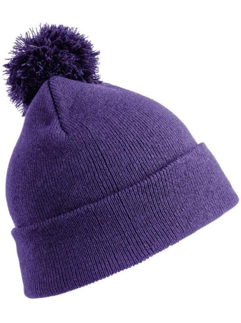 Womens/ladies winter essentials pom pom beanie (bonnet à pompon) - result Violet - Kiabi