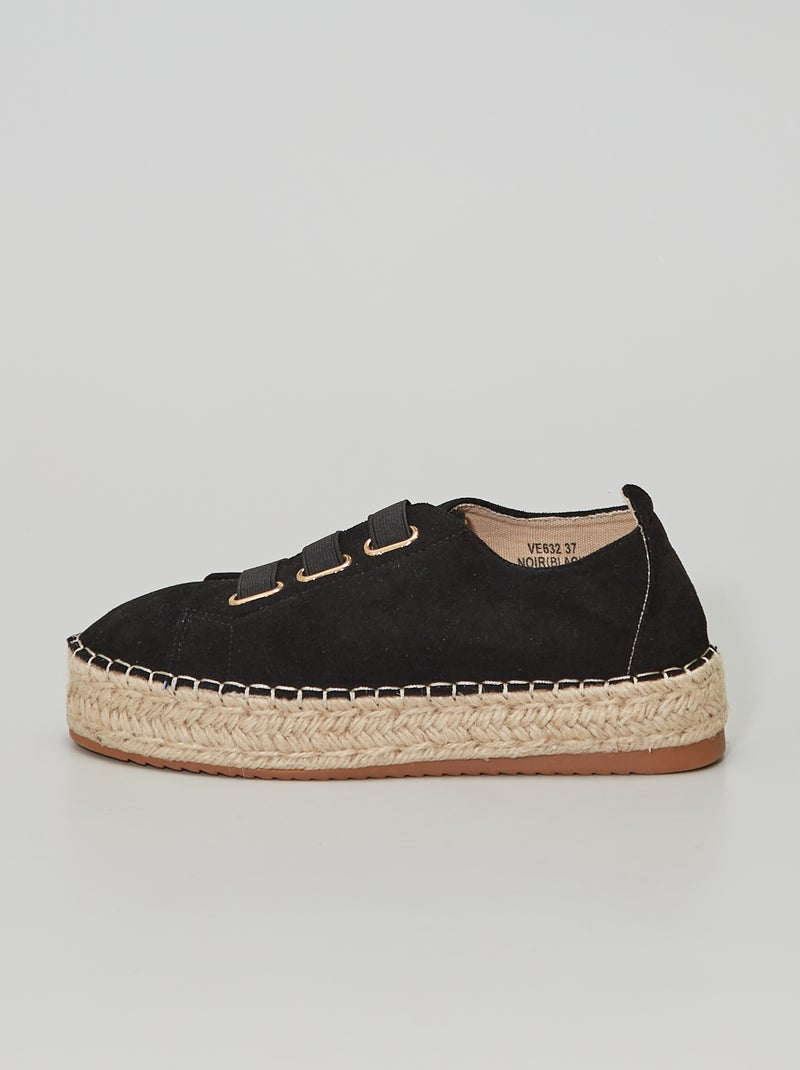 Wonder espadrille en suédine noir - Kiabi
