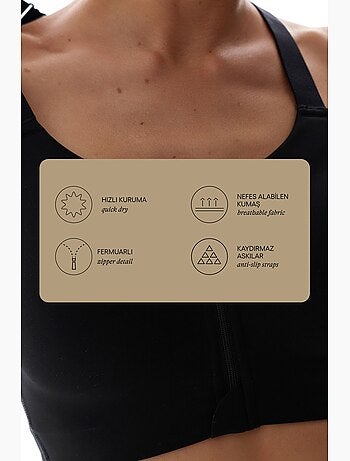 Wonder soutien-gorge de sport à maintien élevé et zip frontal power zip front penti