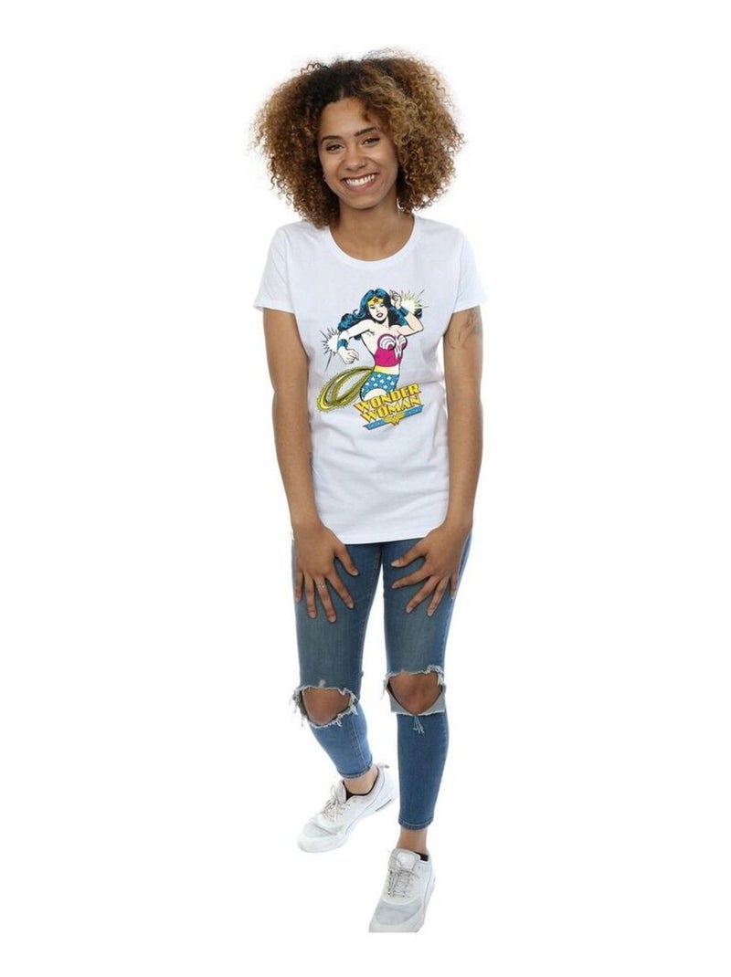 Wonder Woman - T-shirt motif/style Lasso Blanc - Kiabi