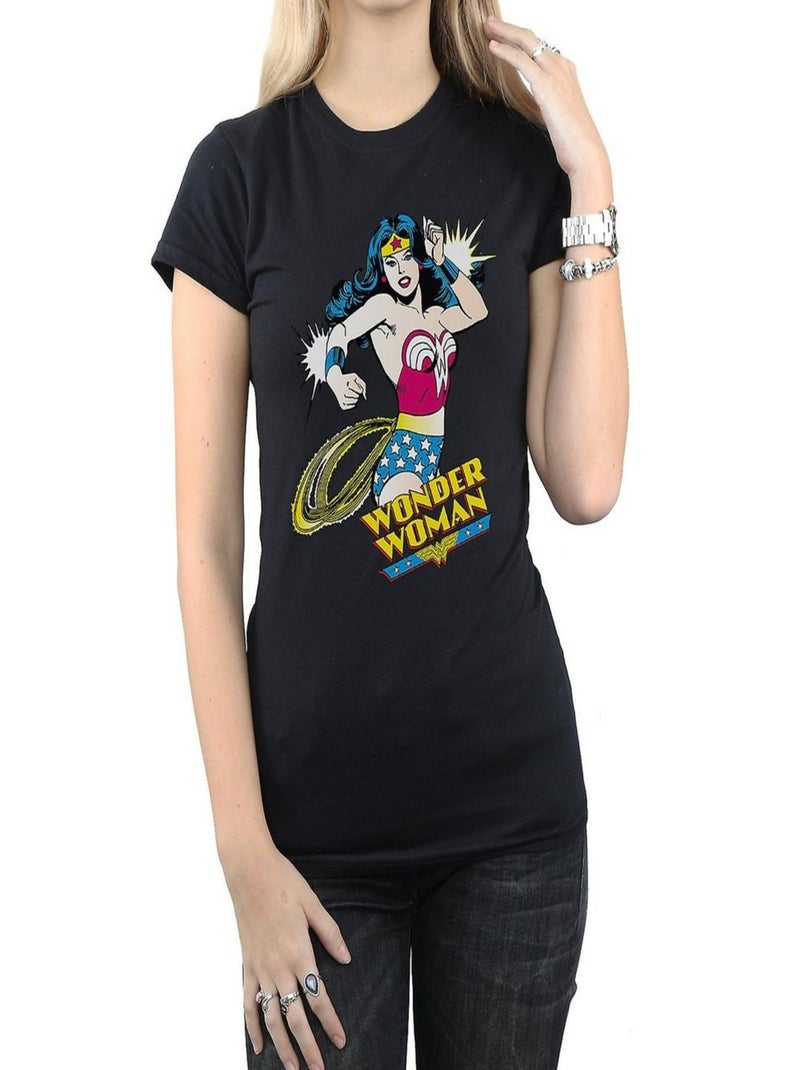 Wonder Woman - T-shirt motif/style Lasso Noir - Kiabi