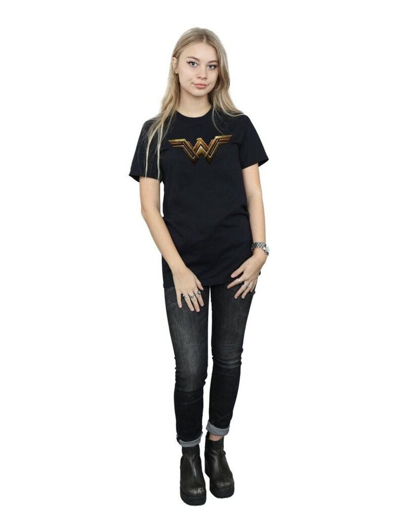 Wonder Woman - T-shirt motif/style logo Noir - Kiabi