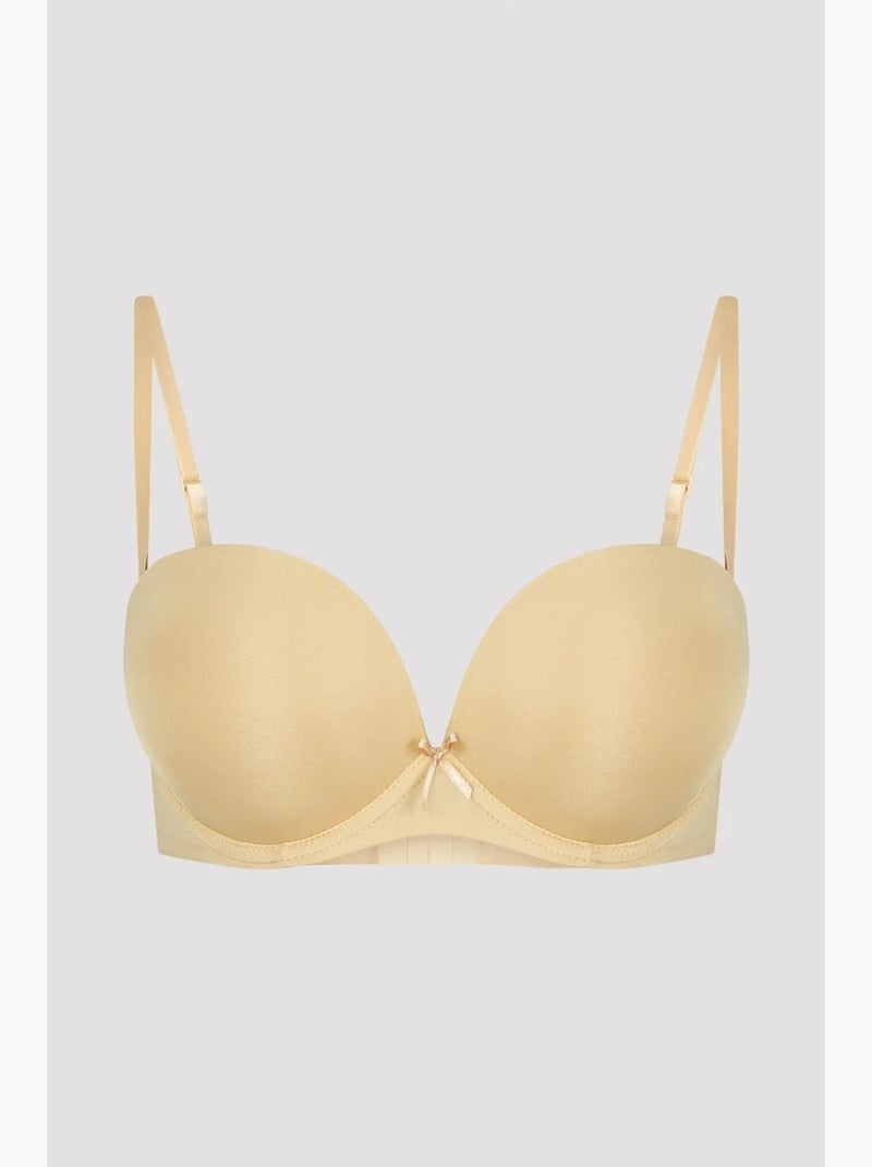 Wow soutien-gorge sans bretelles push-up rembourré à armatures penti Beige argile - Kiabi