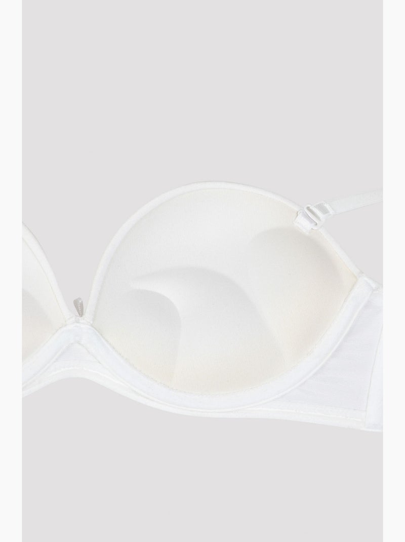 Wow soutien-gorge sans bretelles push-up rembourré à armatures penti Blanc - Kiabi
