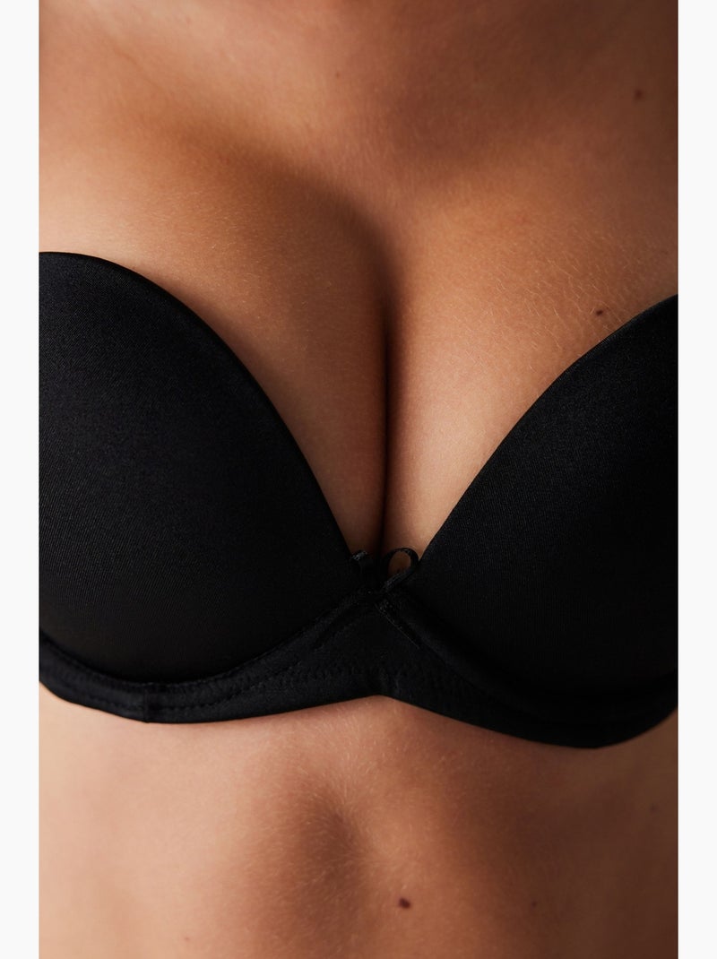 Wow soutien-gorge sans bretelles push-up rembourré à armatures penti Noir - Kiabi
