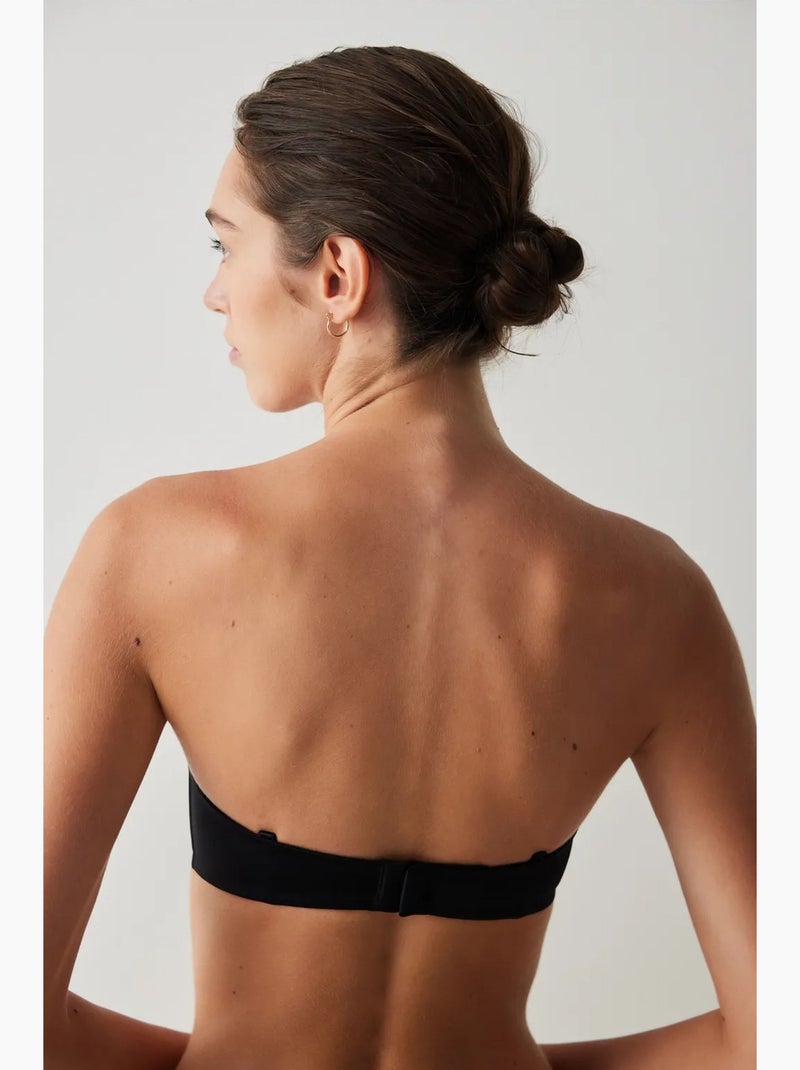 Wow soutien-gorge sans bretelles push-up rembourré à armatures penti Noir - Kiabi