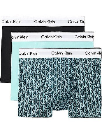 X3 Boxers Turquoise Homme Calvin Klein Jeans Relaxed Fit Trunk 3p