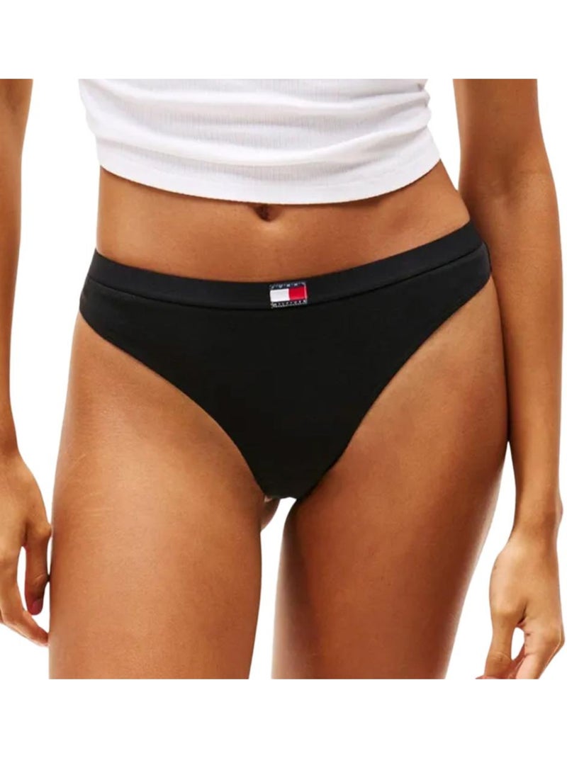 x5 Strings Femme Tommy Hilfiger Thong Noir - Kiabi