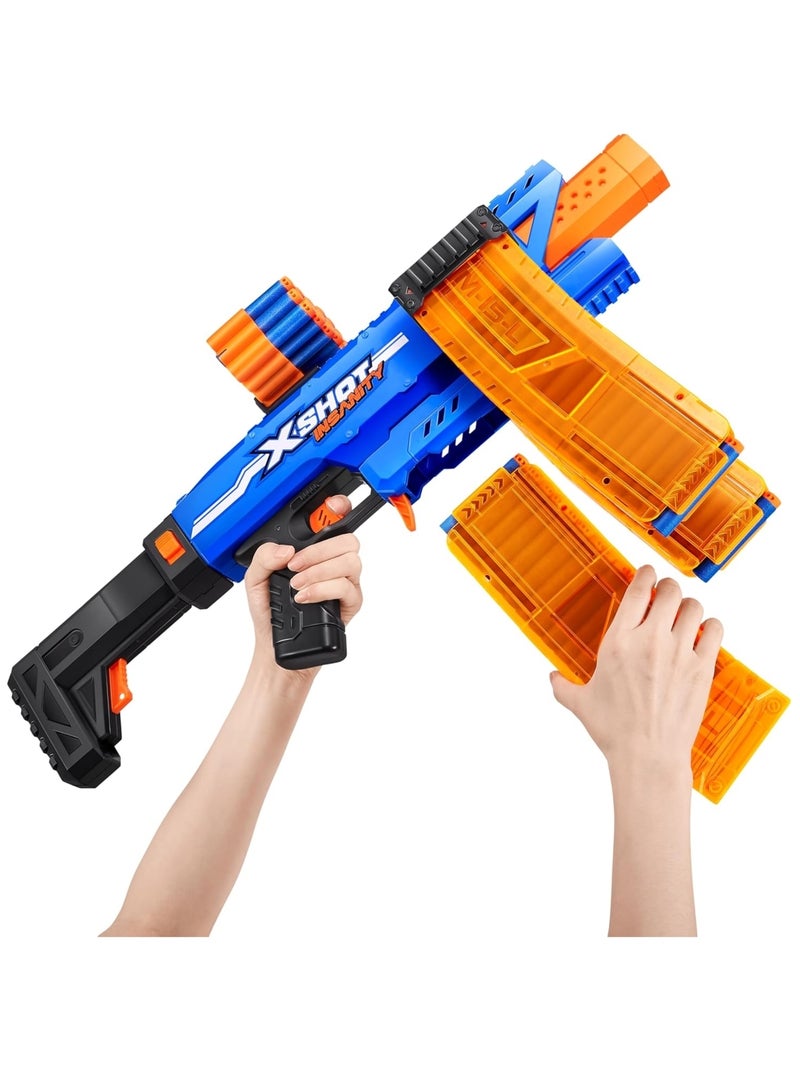 XSHOT - Insanity Clip Blaster motorisé avec fléchettes Bleu - Kiabi