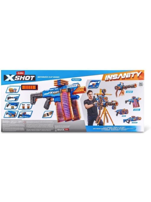 XSHOT - Insanity Clip Blaster motorisé avec fléchettes - Kiabi