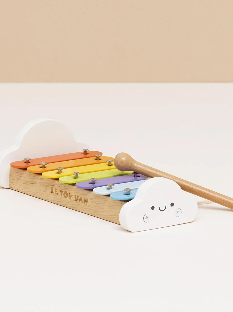 Xylophone arc-en-ciel en bois et métal Blanc - Kiabi