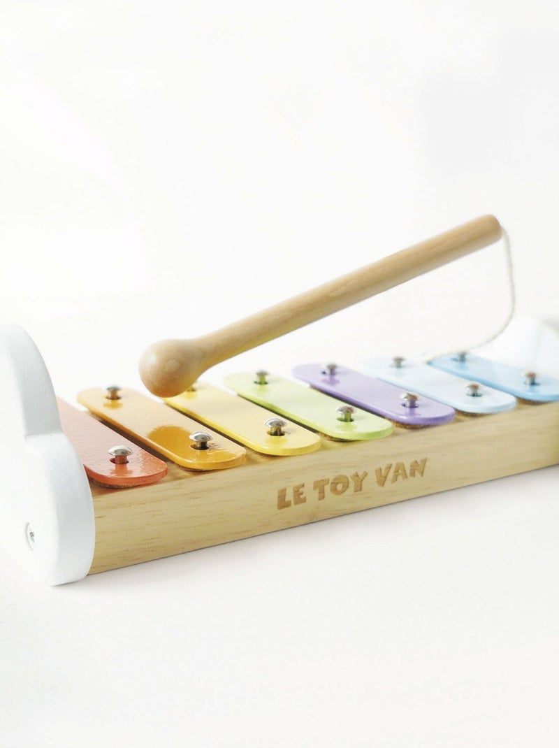 Xylophone arc-en-ciel en bois et métal Blanc - Kiabi