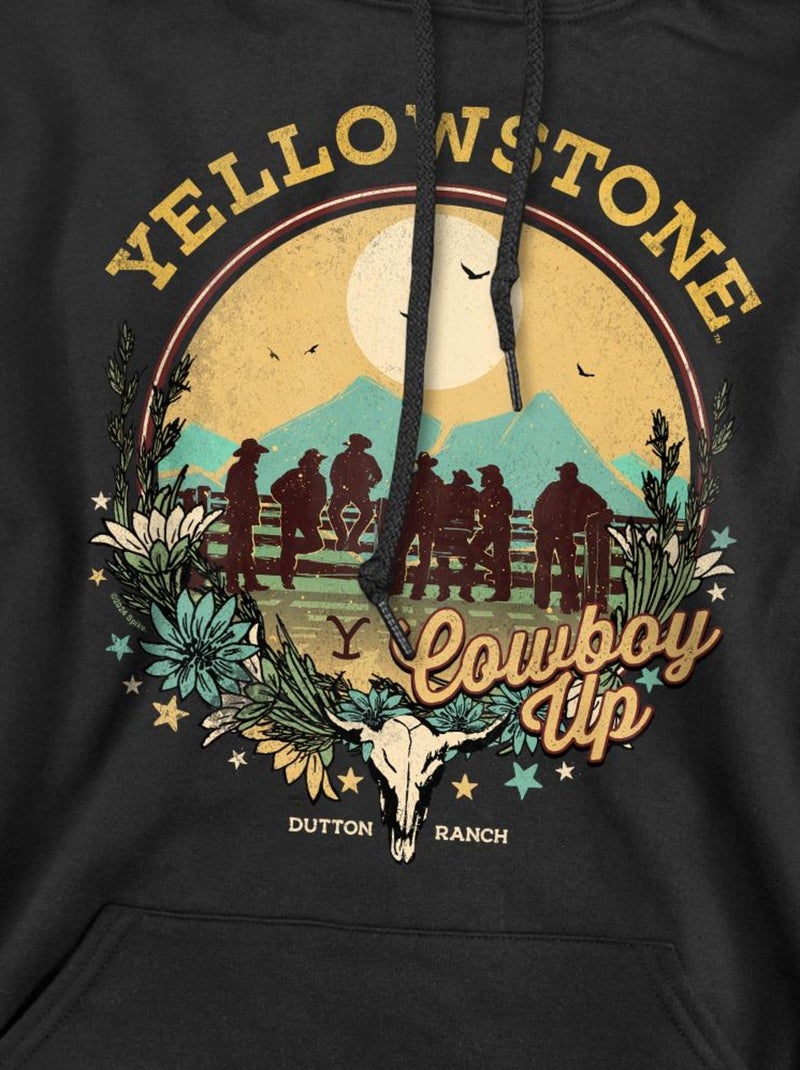 Yellowstone - Sweat à capuche COWBOY UP Noir - Kiabi